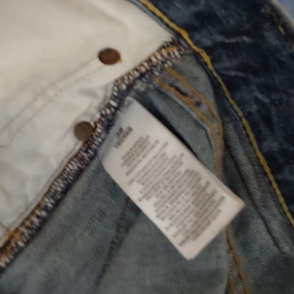 POLO RALPH LAUREN CUTT OFF BUTTON FLY VARSITY LOGO JEAN SHORTS SIZE 38 - Picture 8 of 8